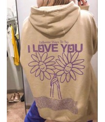 I Love You Sunflower Print Ladies Casual Sweatshirt